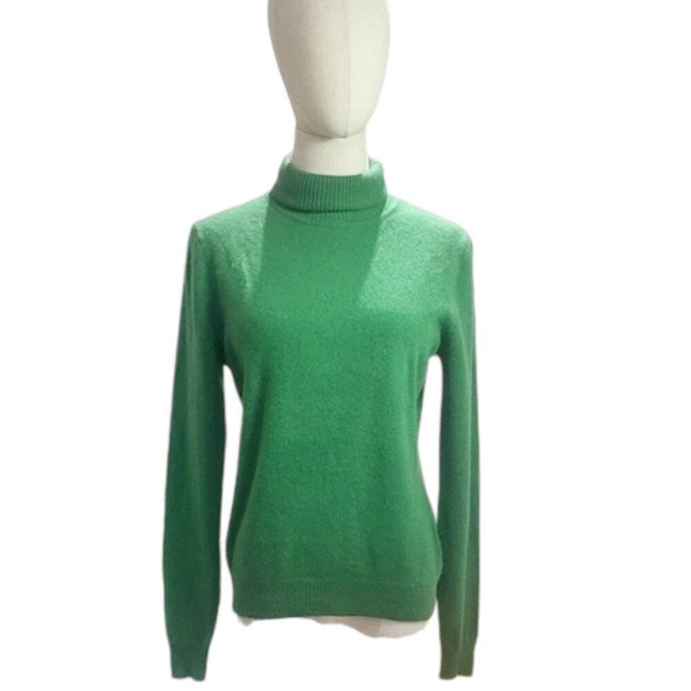 Cashmere Green Turtleneck Sweater